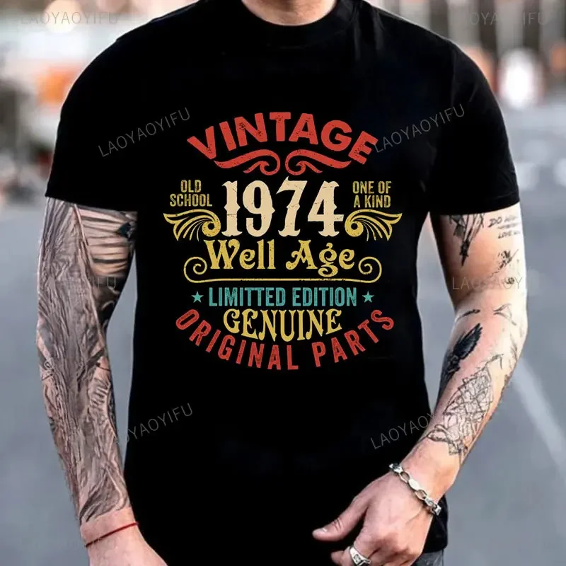 Born in 1974 Retro Limited Edition T Shirt Men Vintage 1974 Tshirt Cassette Tape Tee Funny Woman Man Tshirt 50s Birthday Clothes