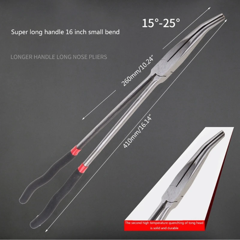 1185 16'' Super Long Handle Pliers Needle Nose Plier Straight/25° /45° Bend