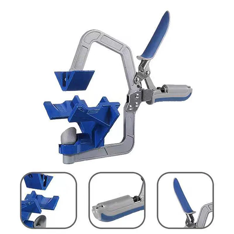 Abrazadera de esquina autoajustable de 90 grados, abrazadera de marco frontal, abrazadera de carpintería, abrazadera de ángulo recto rápido