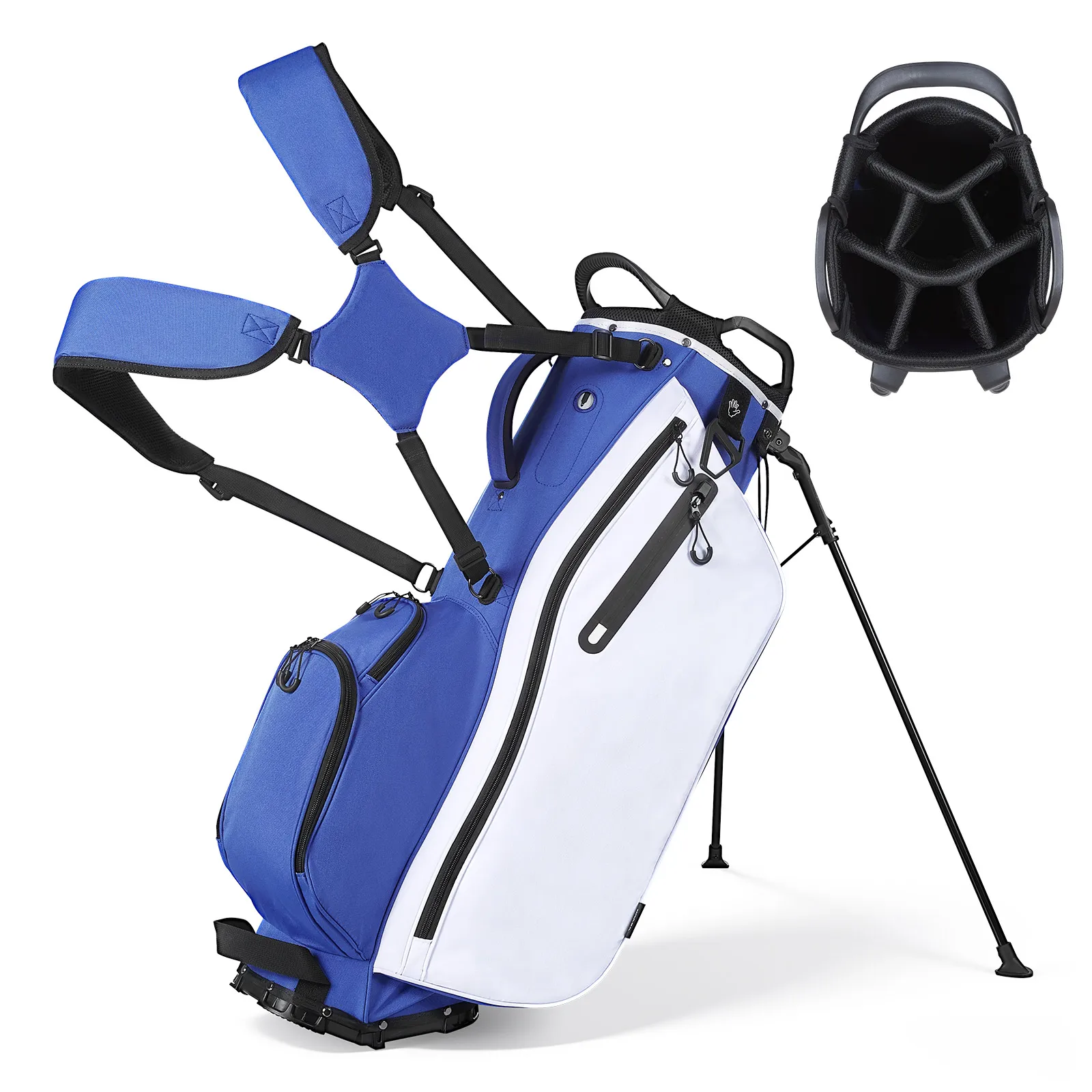 SucceBuy Golf Cart Bag 7/14 Way Top Divider Organizer with Full-length Divider Support Legs Dual Shoulder Straps for Men Women