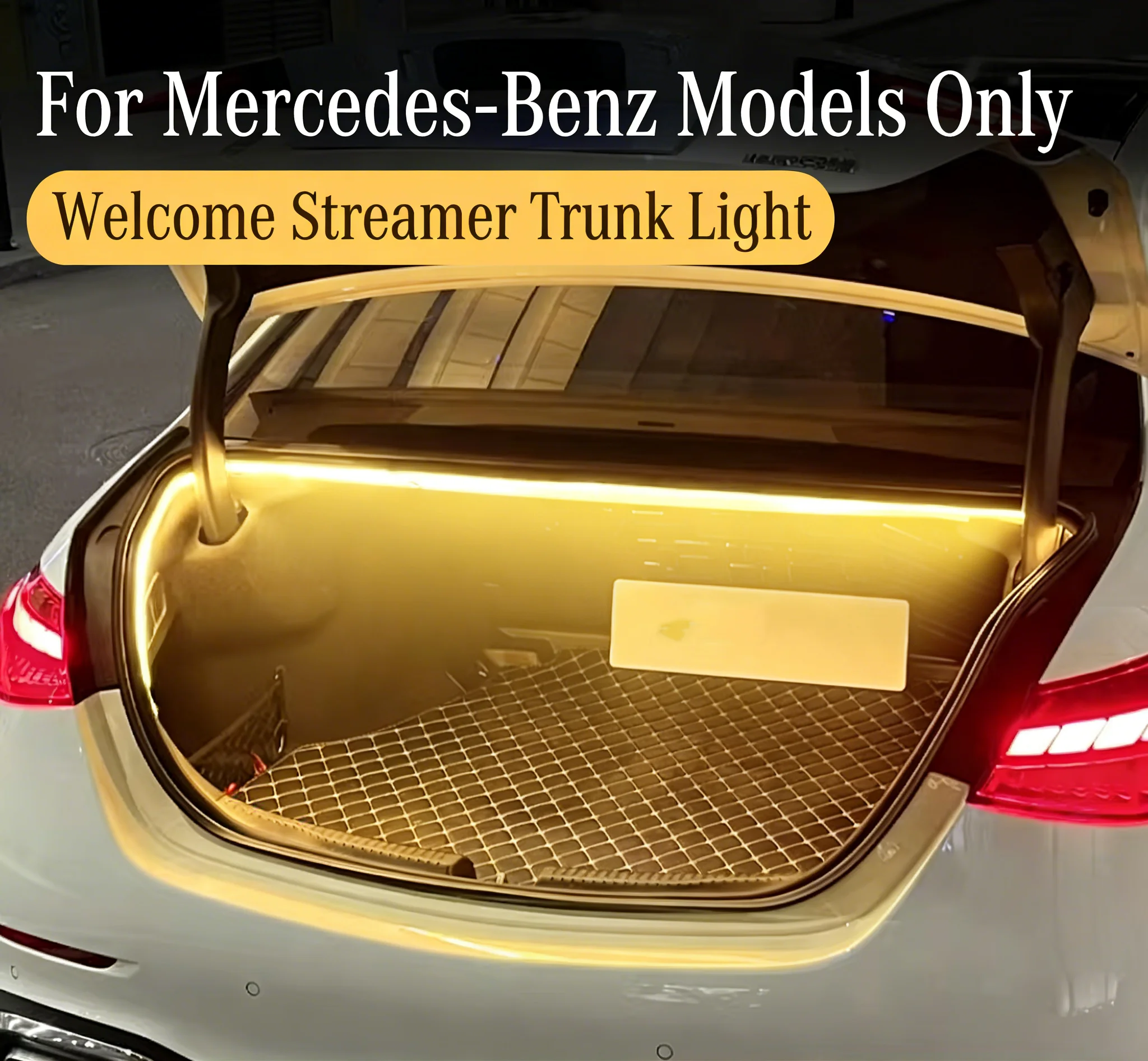 

For Mercedes-Benz CLA etc. Rear Trunk LED Light Bar White Warm White Car Trunk Modified Atmosphere Lamp