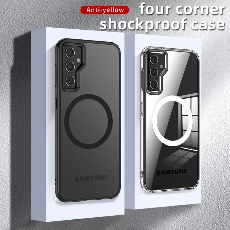 

For Samsung Galaxy S23 FE Case ELVEV Shockproof High Quality Matte Mag-netic Hard PC Protective Phone Back Cover