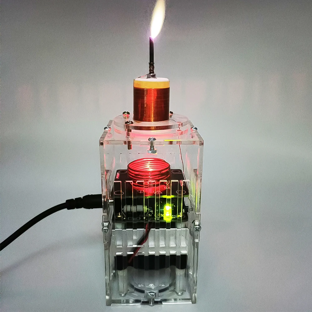 DIY Tesla Coil High Frequency HFSSTC Electronic Candle Plasma Flame DC 36V-40V Technology Experimental Teaching Model Kits