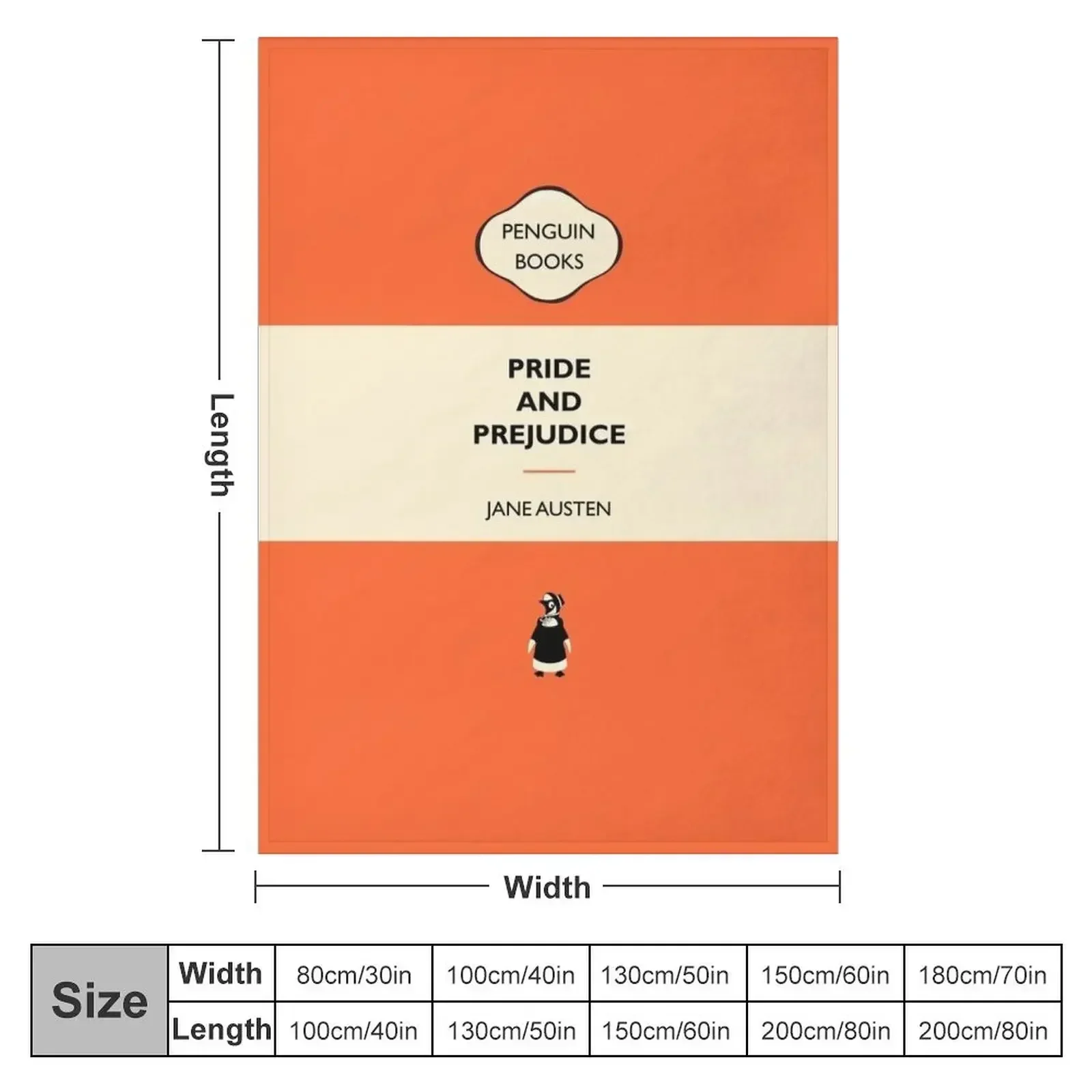 Penguin Books - Pride and Prejudice Throw Blanket for babies Large funny gift Blankets