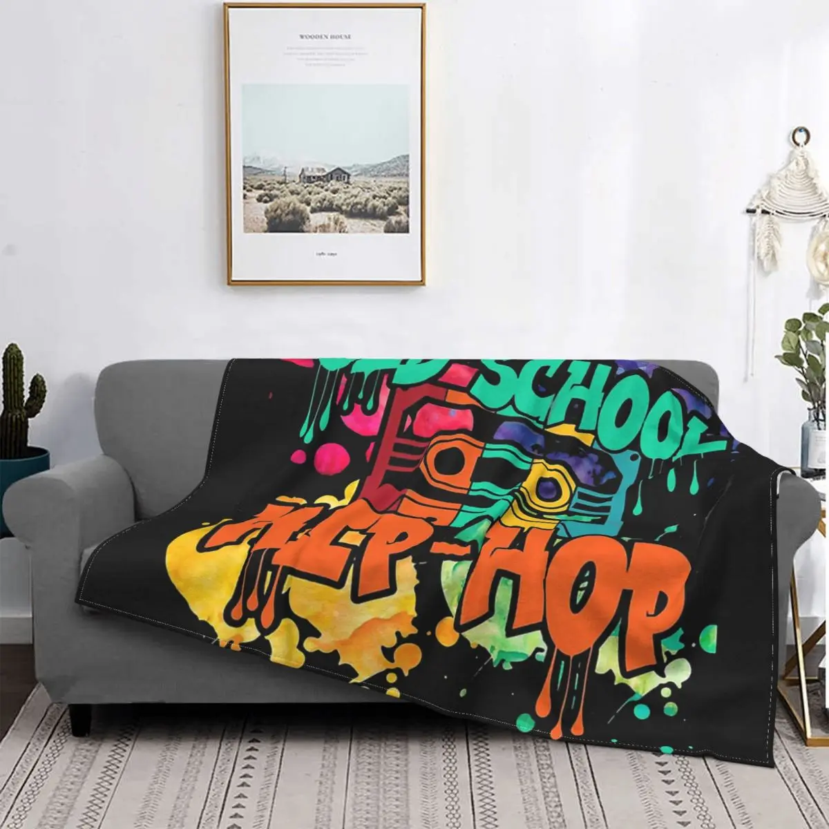 Magnetic Tape Blanket Fleece Flannel Spring Thin Old School Graffiti Cassette Tape Throw Blankets For Sofa Plush Thin Quilt