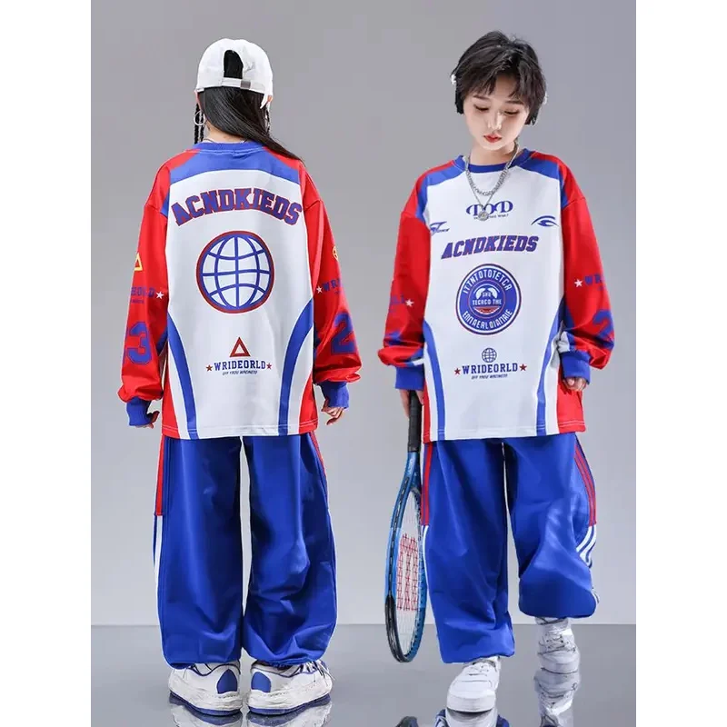 

Kids Boys Girls Sets T-shirt Pant Teen Streetwear Sport Suits Sweatshirt Sweatpant Tracksuits Children Dance Clothes Costumes