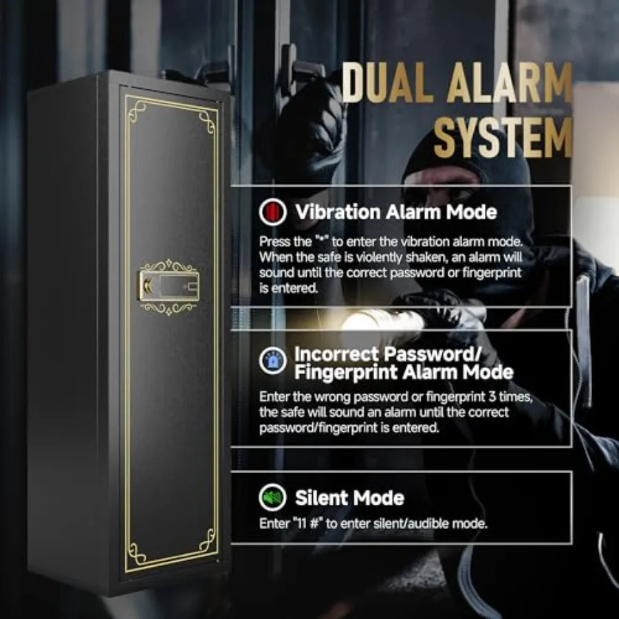 10-12 cofres para armas, cofres seguros para rifle, para casa, rifle e pistolas, seguro para arma longa para folga de rifle, seguro com teclado digital a