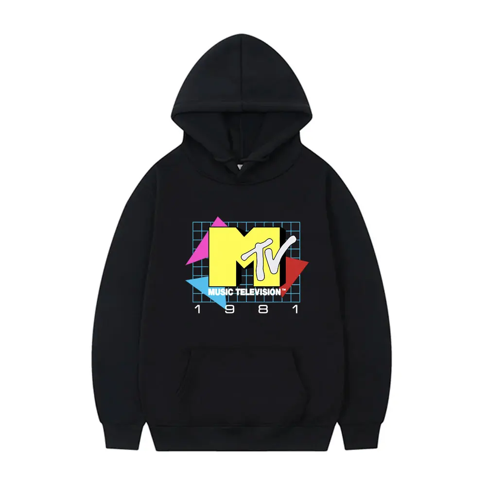 

MTV Music Television 1981 Logo Hoodie Men Women Classic Vintage Oversized Hooded Tracksuit Men's Casual Fleece Cotton Hoodies