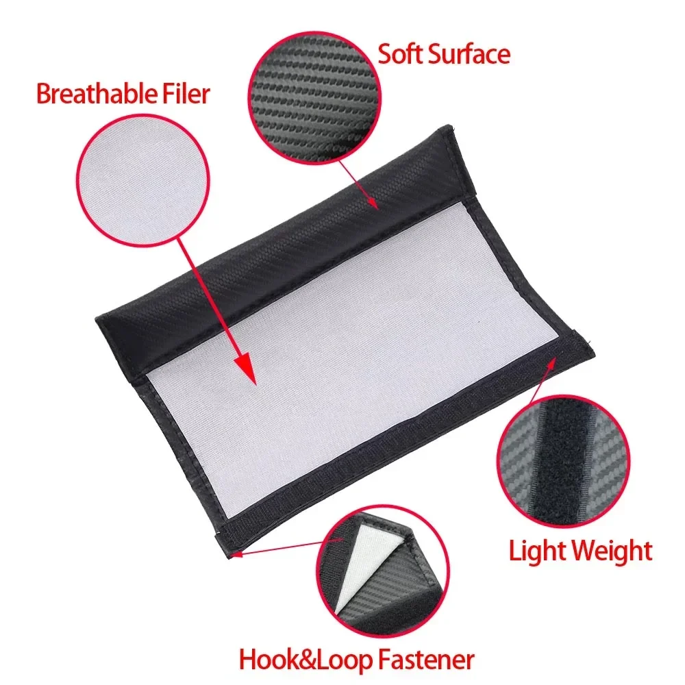 2 قطعة ألياف الكربون مقعد السيارة حزام يغطي الكتف حامي وسادة منصات لمقعد أودي فولكس فاجن سكودا ABT موتور سبورت سبورتسلاين