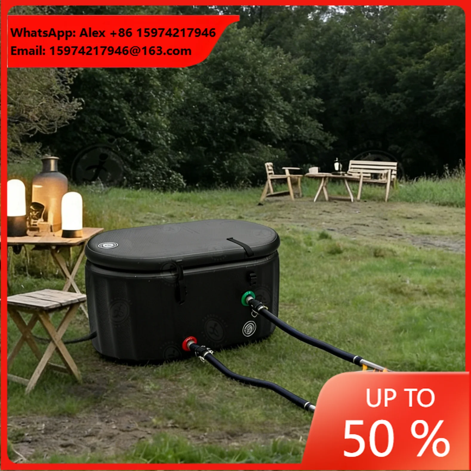 Outdoor Single Person Wood Fired Hot Tub Coil Kit Drop Stitch Inflatable Wood-fired Hot Tub For Outdoor Sauna