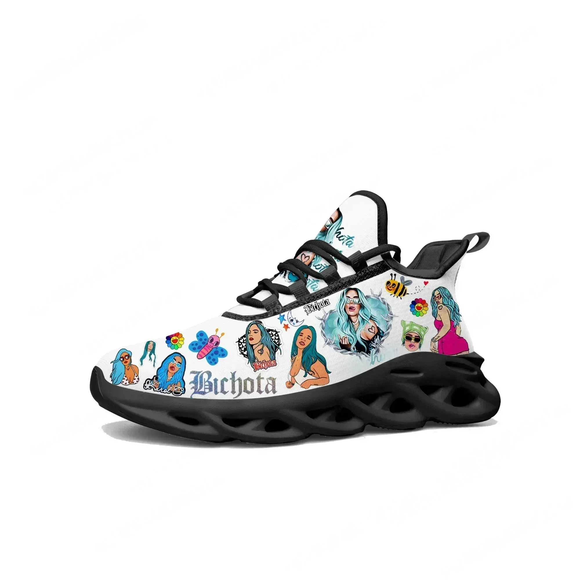 

Кроссовки Karol G Bichota Flats для мужчин и женщин, спортивные беговые кроссовки, качественная обувь на шнуровке из сетчатого материала, индивидуальный пошив, черные