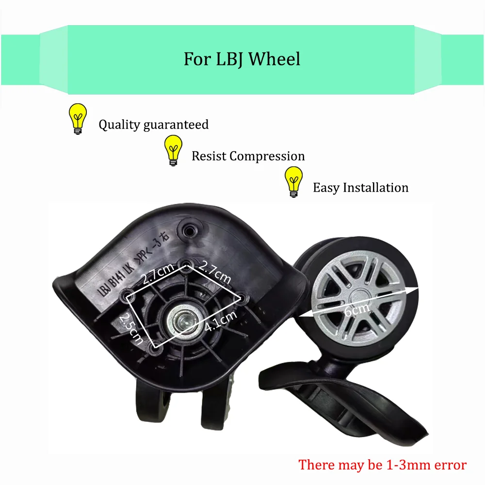 Ruedas deslizantes de polea de mantenimiento de equipaje, repuesto de rueda Universal, resistente al desgaste, adecuado para LBJ, negro