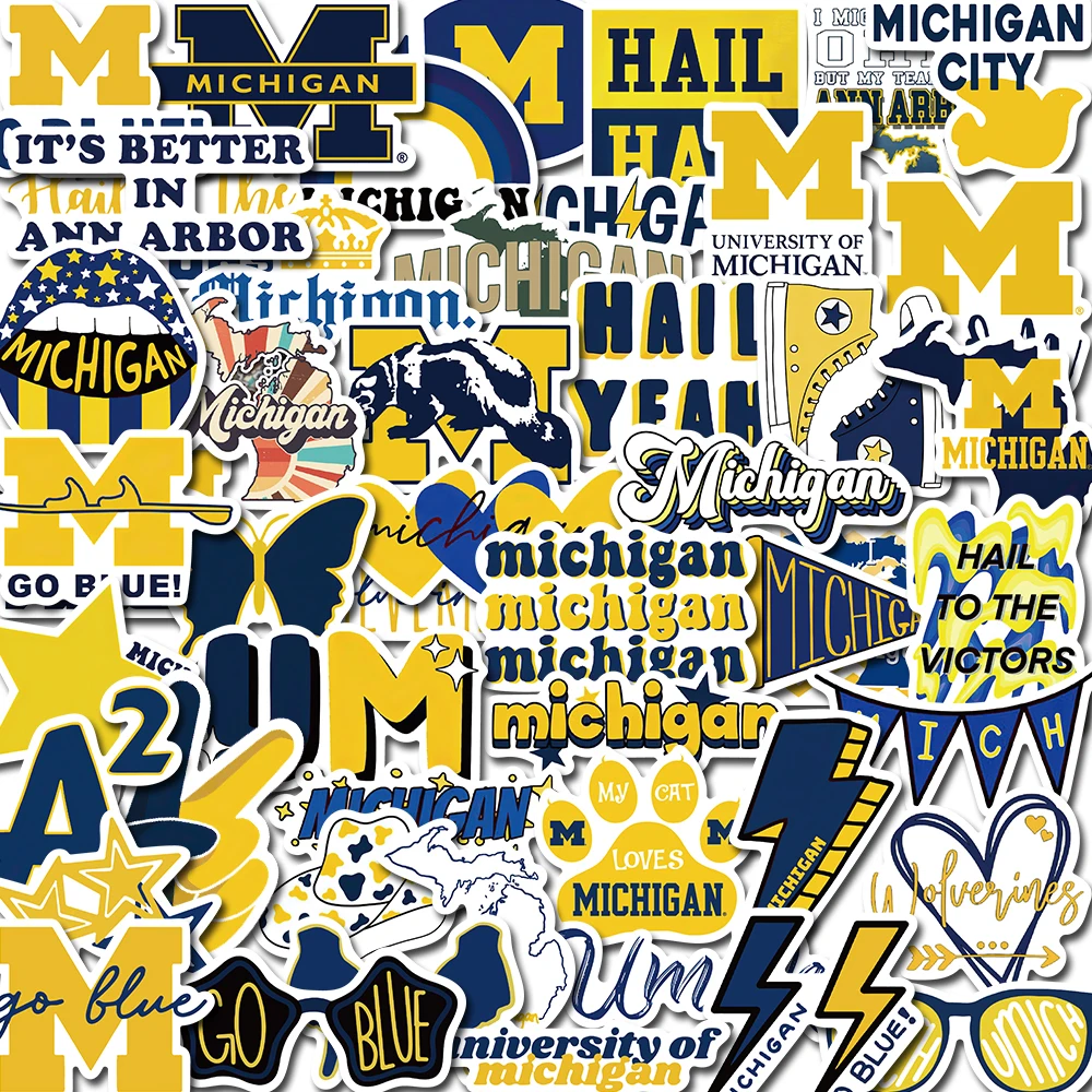 10/50PCS University of Michigan Stickers Vintage For School DIY Notebook Luggage Motorcycle Laptop Refrigerator Decals Graffiti