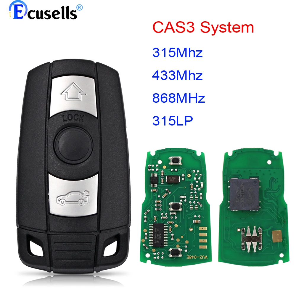 Car Remote Smart Key 315Mhz /433/ 868MHz/315LP for BMW 1/3/5/7 Series CAS3 X5 X6 Z4 Car Keyless Control Transmitter Chip