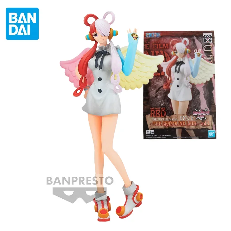 

Bandai Original One Piece Anime Figure DXF RED Uta Singing Girl Action Figure Toys for Kids Gift Collectible Ornaments Model