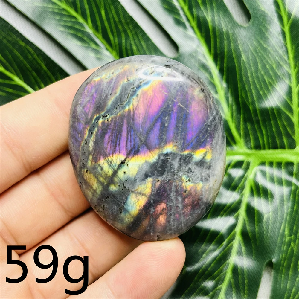 Natural Gemstone Purple Labradorite Palm  Double-sided Glitter Home Decor Holiday Gift Witchcraft Altar Crystal Stone Healing