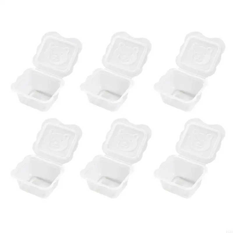 

R66D Set of 6pcs Baby Storage Container Case Easy to Clean Toddlers Complementary Box 100ml Capacity for Families