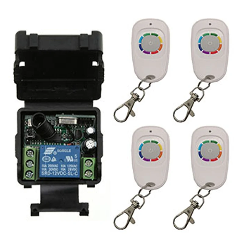 Mini Wireless RF Remote Control Light Switch 10A Relay Output Radio DC12V 24V 1 CH Channel 1CH Receiver Module +Transmitter