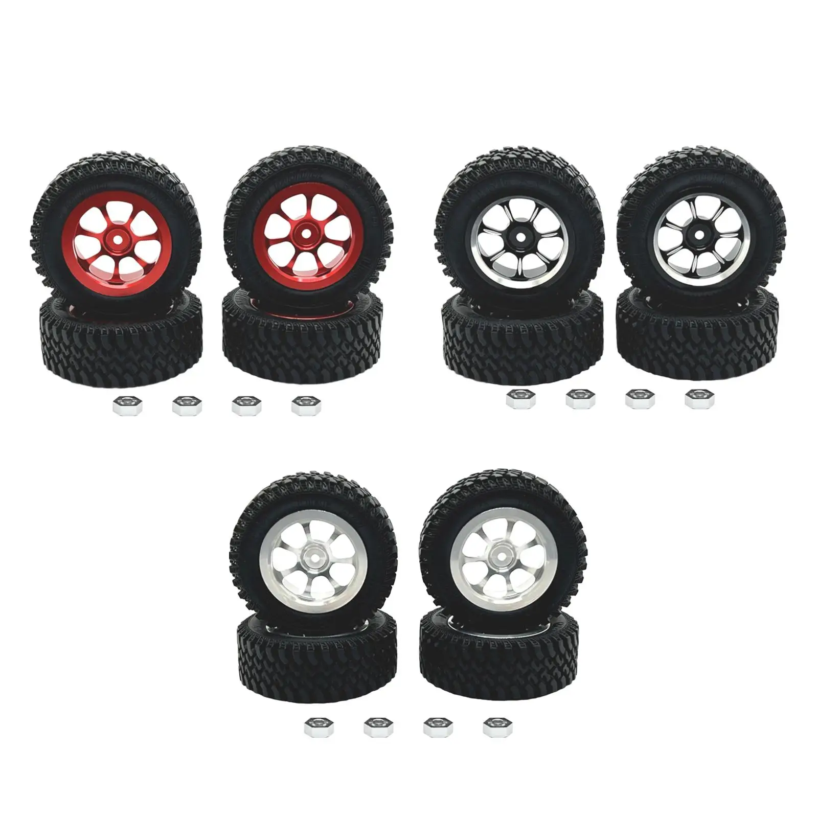 4x rodas e pneus RC pneus RC com aro de roda para carro crawler MN86 1/12 RC