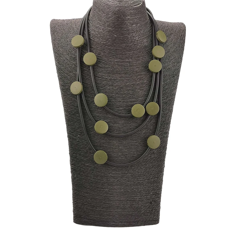 UKEBAY Mehrschichtige Statement-Anhänger-Halskette aus Gummi für Frauen, Boho-Modeschmuck, einzigartige Halskette für Party, Festival und Alltag. – Detail 10