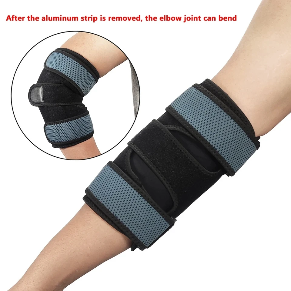 LOOGDEEL 1Pcs Elbow Brace Guard Night Elbow Sleep Support Stabilizer Removable Metal Splints Cubital Tunnel Syndrome Tendonitis