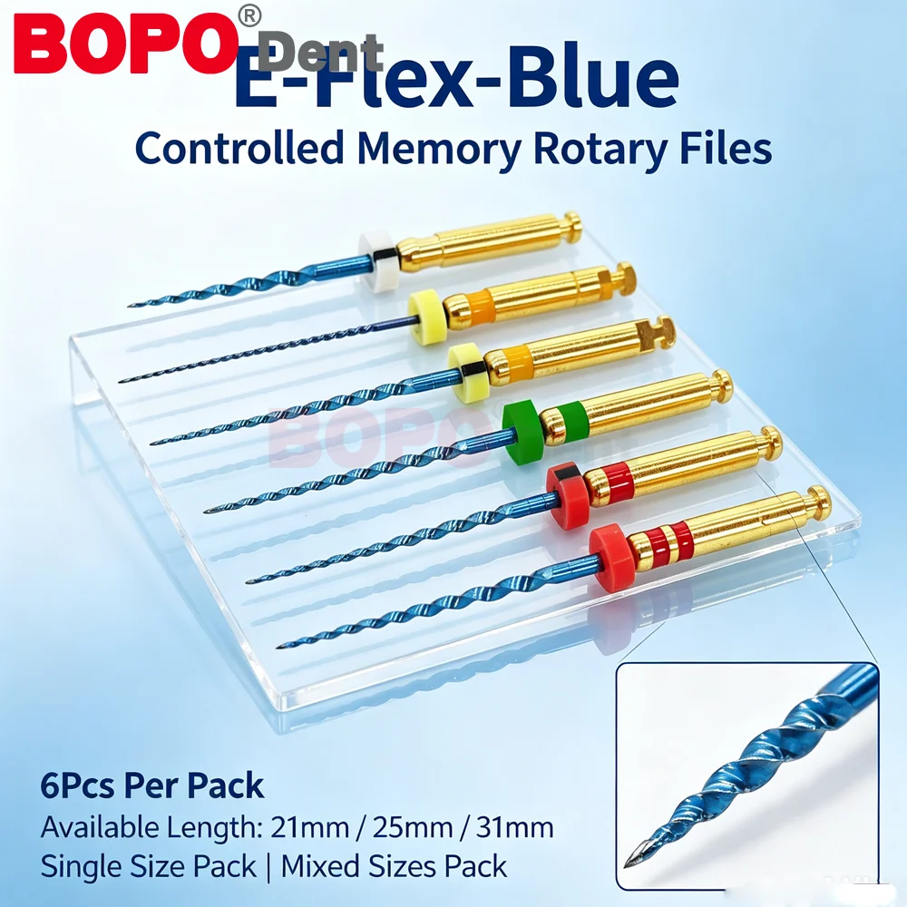 Dental Root Canal Blue Niti File Heat-Activated Rotary Nitinol Tooth Pulp 13 16 19# Files Thermally Activated Nickel-Titanium