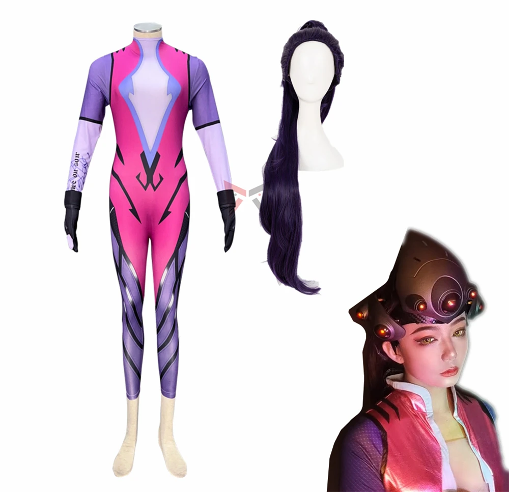 New Widowmaker Cosplay Costume Jumpsuit Helmet Wig As Choose For Girl Plus Size