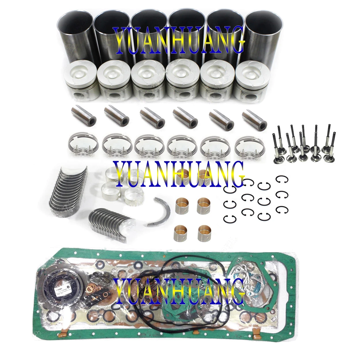 

S6K Engine Rebuild Kit With Valve Overhual Repair Gasket Set For Mitsubishi Diesel Liner Piston Ring Bearing