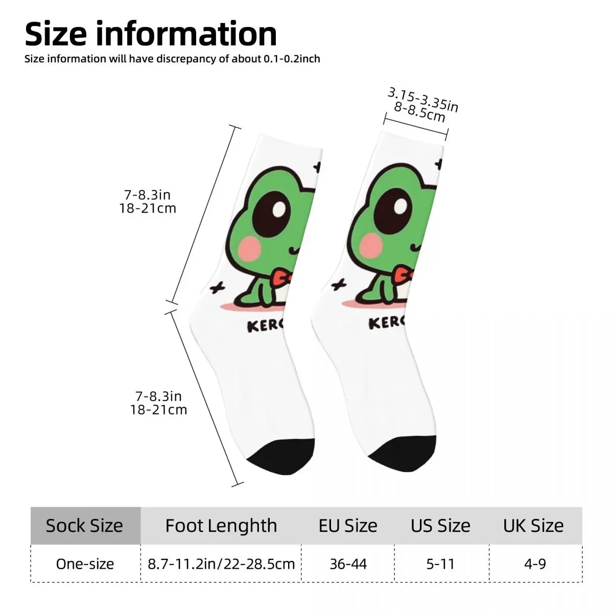 Medias Keroppi sanrio calcetines de moda personalizados calcetines antideslizantes de otoño calcetines suaves cálidos para monopatín para hombre