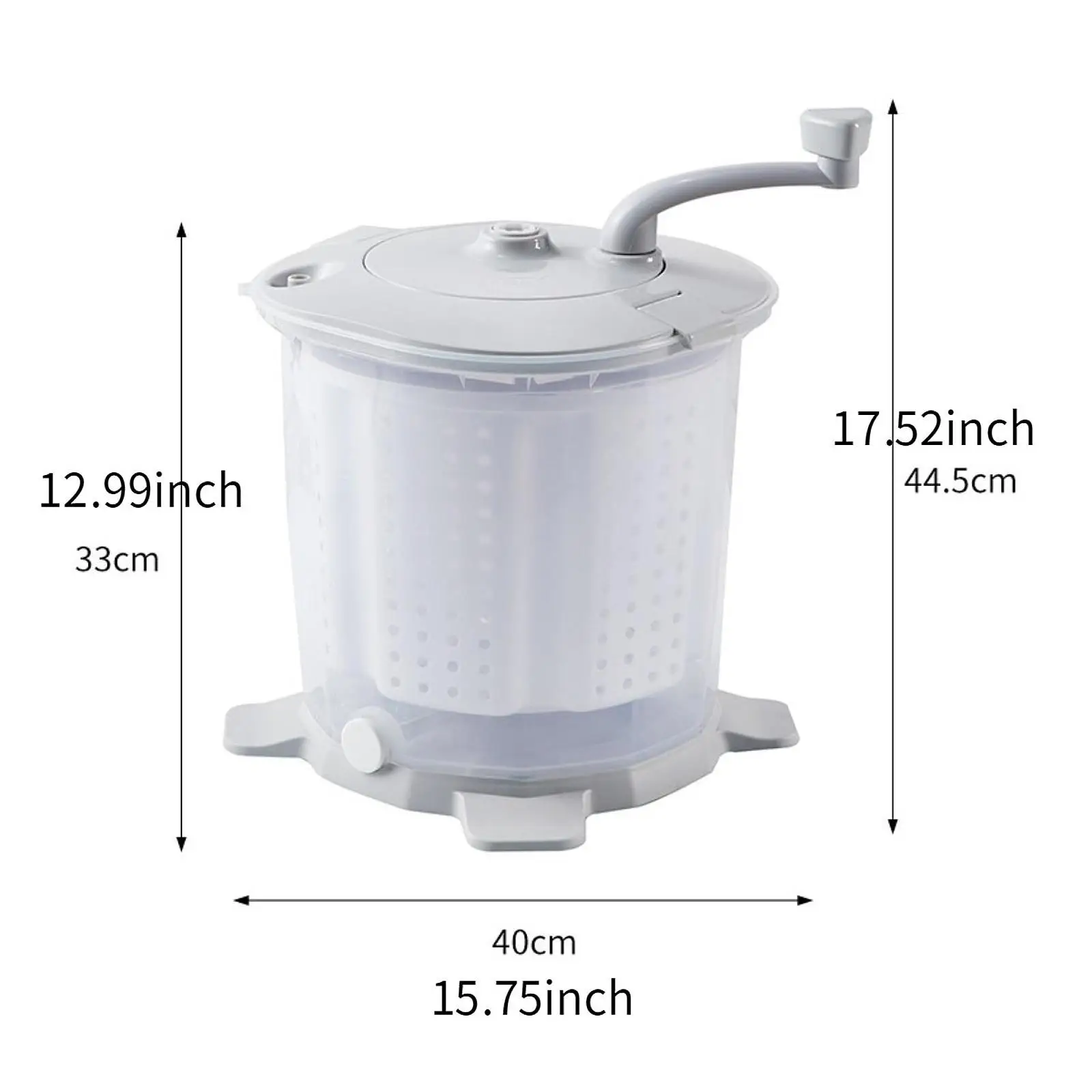 Portable Hand Cranked Washing Machine Mini Manual Clothes Washer Non Electric for Household Travel