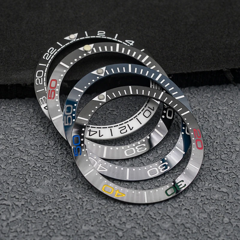 Seiko กรอบ NH35เคส38มม. เซรามิกสไตล์ช่างเย็บ SKX007แบบฝาที่แทรกสำหรับ SKX007 SKX009แก้ไขชิ้นส่วนนาฬิกา