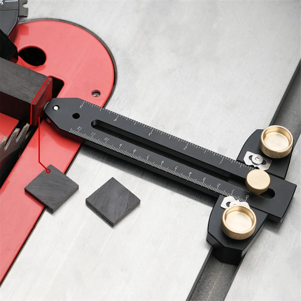 Tischkreissäge, dünne Rip-Jig, Tischkreissäge-Jig und Messuhr, Holz-Rip-Schnittführung, Markierungslehre für Tisch-Bandsäge-Router