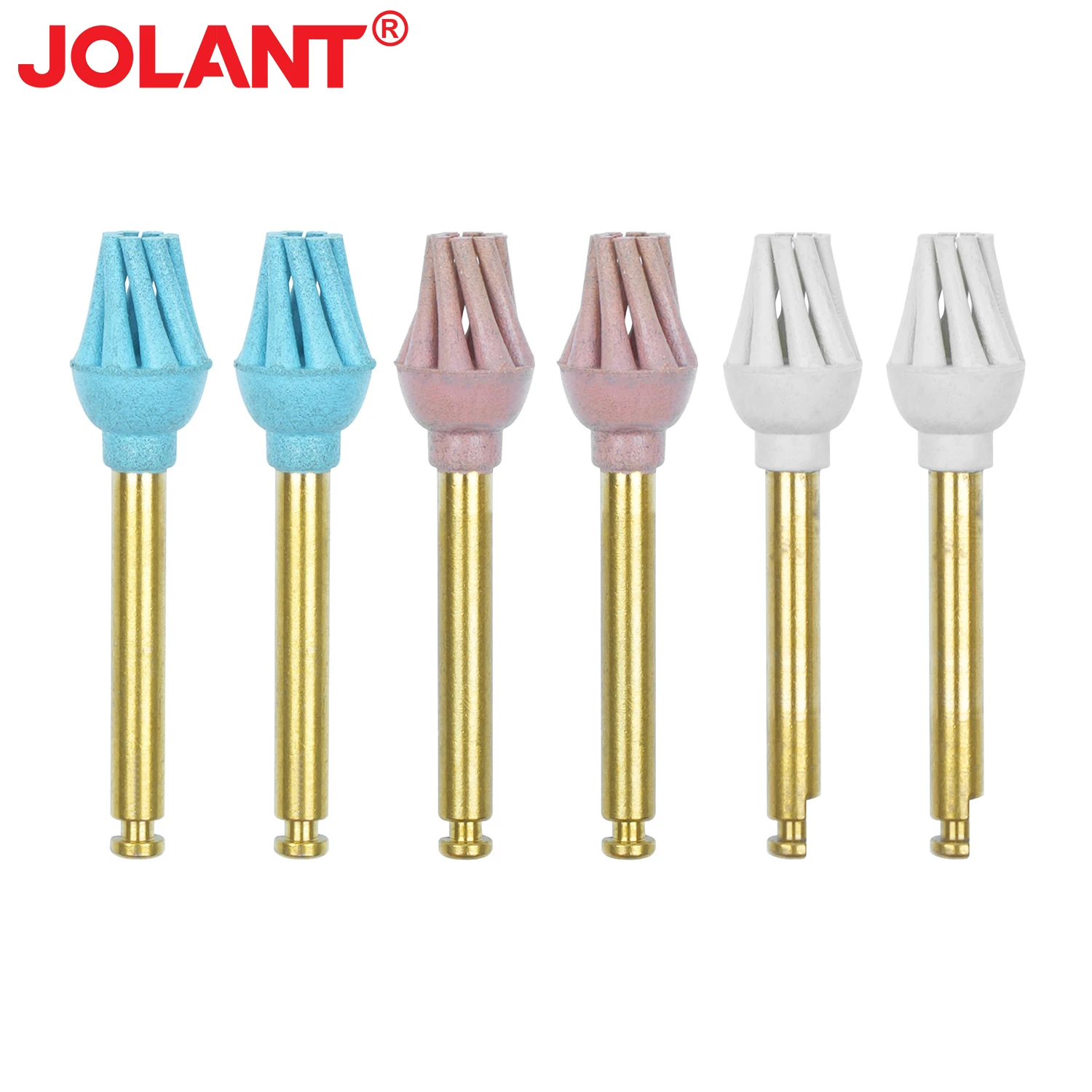 

JOLANT 6pcs/Box Dental Rubber Polisher Composite Resin Polishing Diamond System Polish Wheel Spiral Flex Brush Dentist Tools