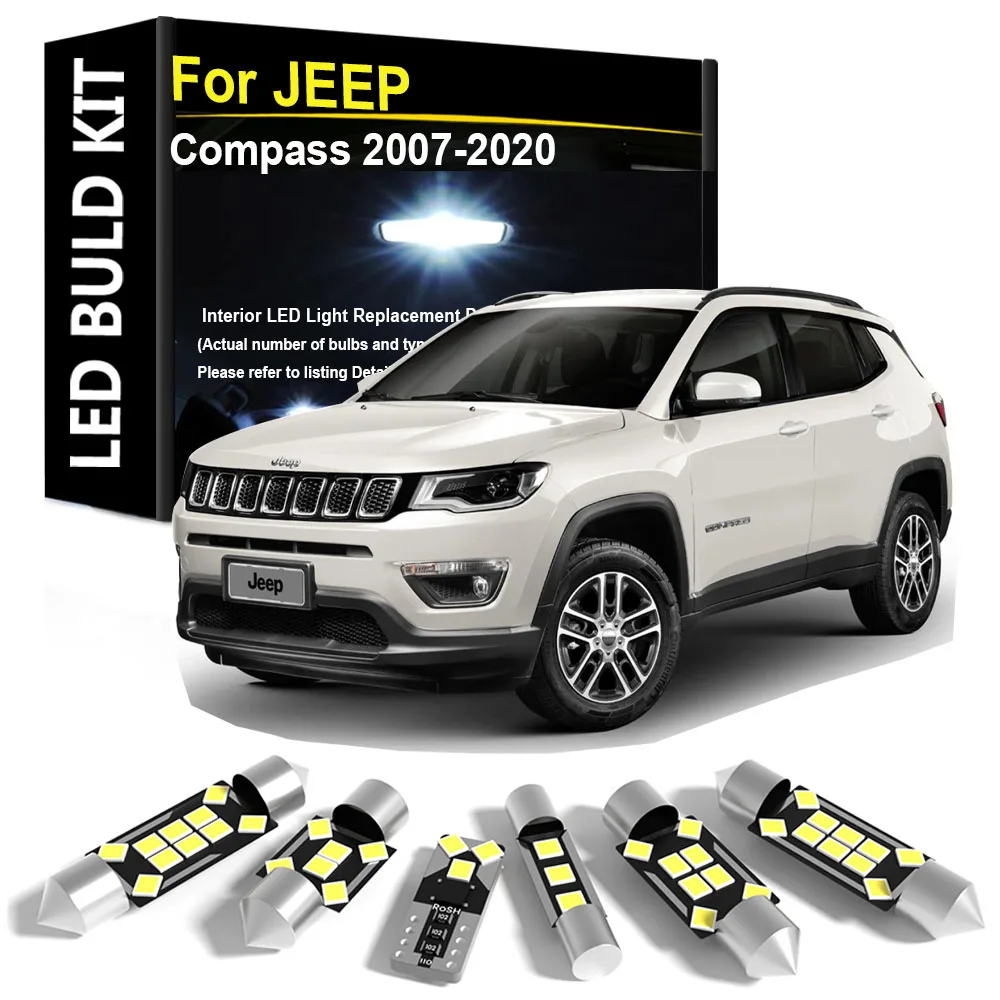 

Светодиодный внутренний светильник автомобиля для JEEP Compass MK49 MP 2007 2008 2009 2010 2011 2012 2013 2014 2015 2016 2017 2018 2019 2020 Canbus