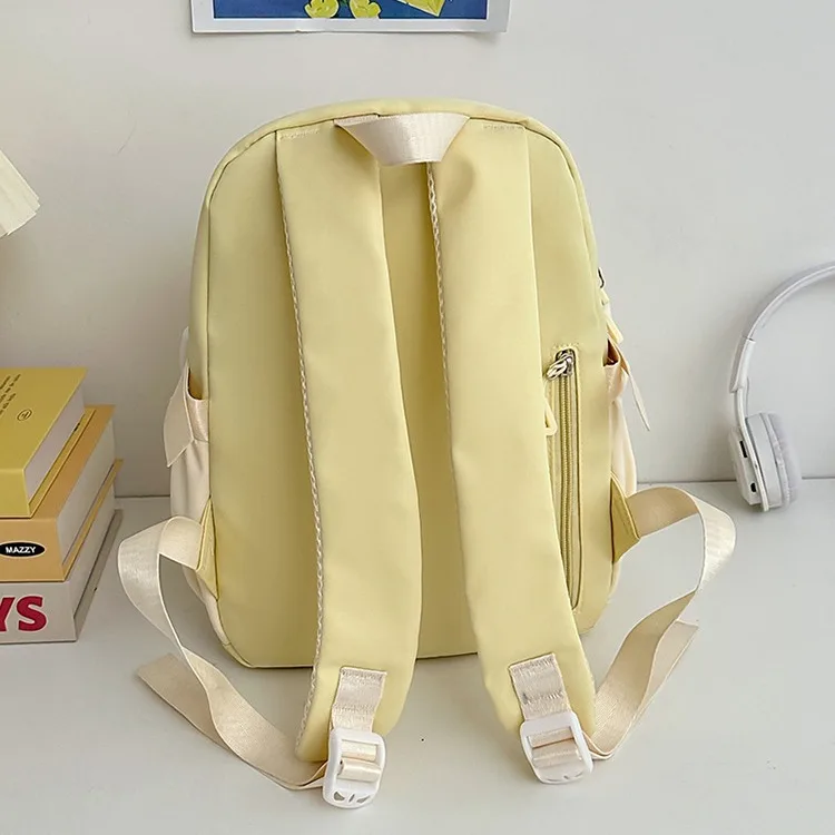 New in Cute Nylon Backpack for Women Large Capacity Summer Student Bag Round Pouch Multi-Pocket Lightweight School Travel