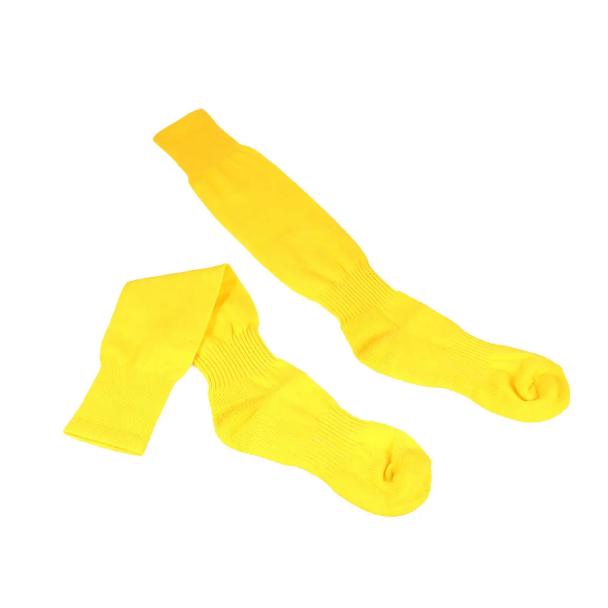 

1Pair Solid Color Knee High Socks Yellow Long Sports Stockings Football Tube Socks for Daily Wear Anti-Slip Soft Fabric