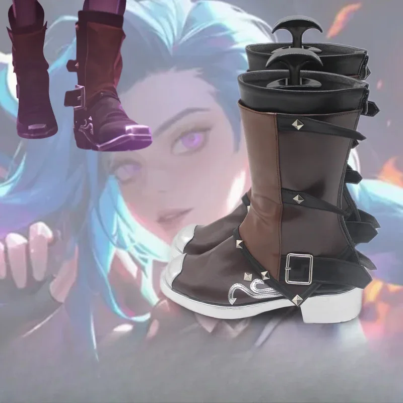 "لول. Arcane" الموسم 2 - أحذية وأحذية Ginx Cosplay، مناسبة لحفلات الهالوين وعيد الميلاد