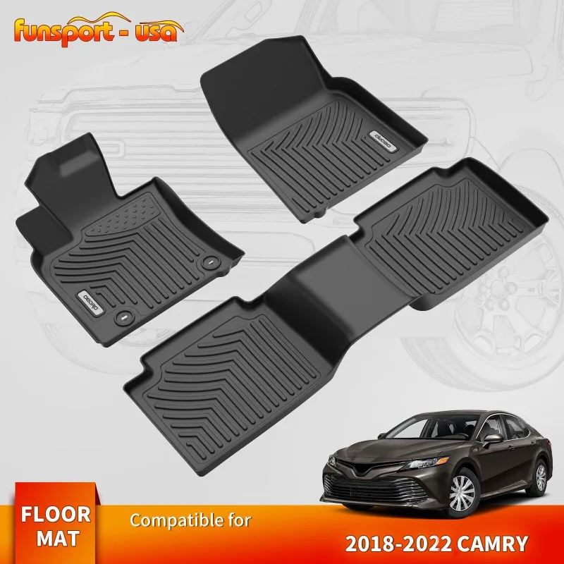 Car Floor Mats Liners All Weather TPE For Toyota Camry 2018 2019 2020 2021 2022 2023 2024 Standard Models  United States