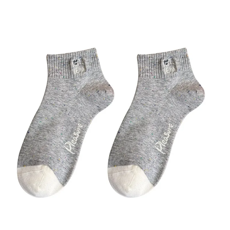 5 paar zomer herfst nieuwe dames laag uitgesneden katoenen sokken gestreept Koreaanse stijl grijs schattig enkelsokken hoge kwaliteit meisje schoolsokken