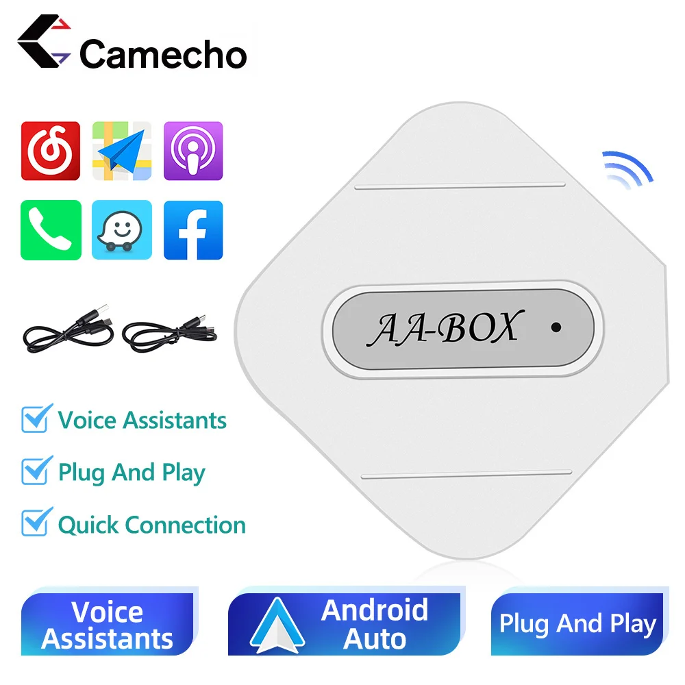 Camecho Wired to Wireless Carplay Box Android Auto Adapter Car Multimedia Player Keep the Original CarPlay Function CarSystem