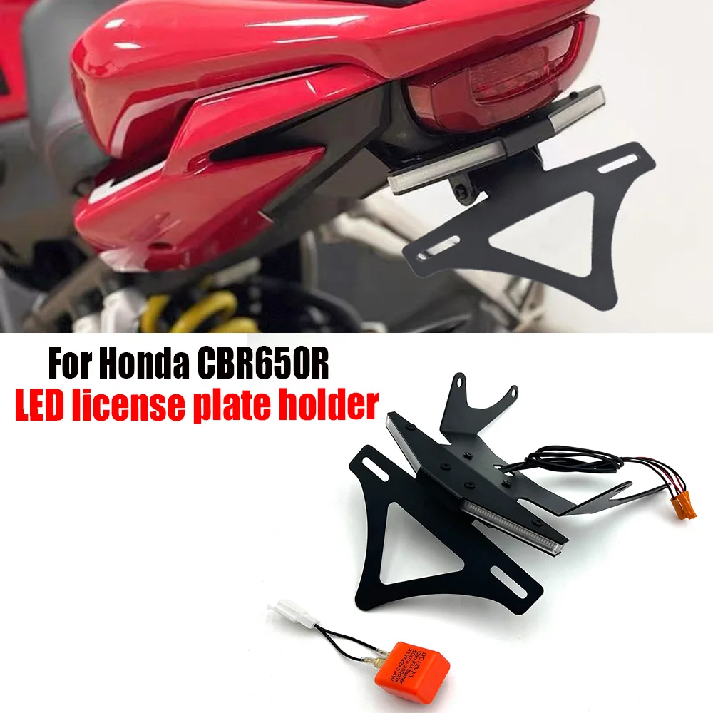 

For Honda CBR650R CB605R 2021-2025 New motorcycle brake turn signal integrated LED light license plate bracket accessories