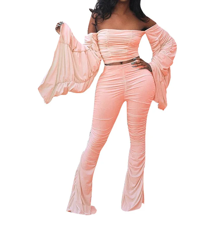

Women Spring Summer Trouser Set Pants Set Solid Color High Waist Pencil Pants Long Sleeve Casual Fashion Sexy Comfortable Pants