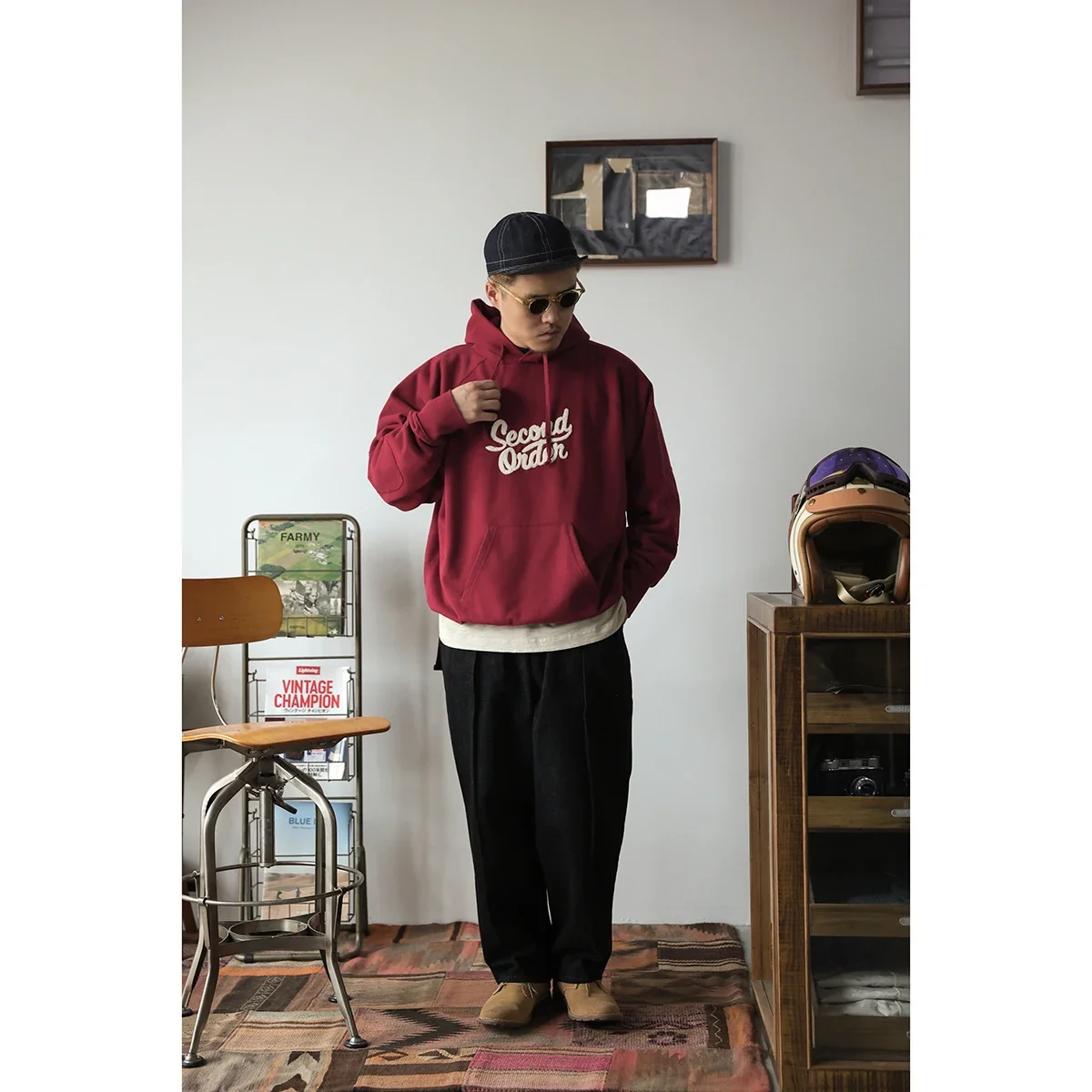 

Second Order Logo Sweat Parka American Casual Cotton Fleece Hoodies Oversize Fit