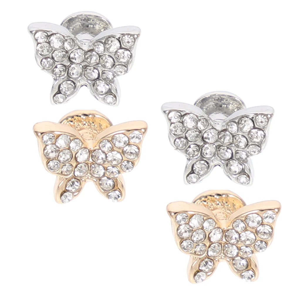 

4 Pcs Watch Studs Charms for Band Helix Hoop Gold Earrings Smartwatches Diamond Alloy