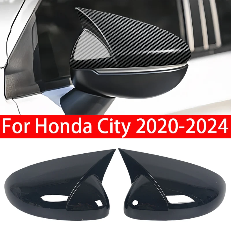 

Для Honda City 2020-2024 автомобильное боковое зеркало заднего вида, крышка крыла, наклейка на внешнюю дверь, чехол заднего вида, отделка из карбона, автоаксессуары