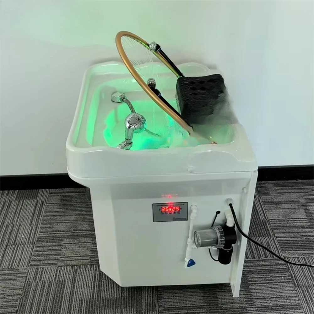 جديد 60L خزان المياه المحمولة غسل الشعر الاستخدام المنزلي الأثاث بالوعة القابلة للإزالة رئيس سبا العلاج حوض شامبو #5