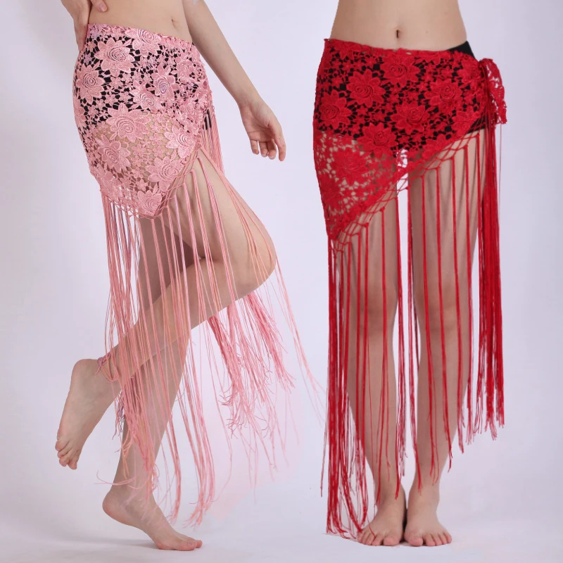 

Belly Dance Long Fringe Hip Towel Belly Dance Tassel Triangle Performance Waist Scarf Belt Waist Chain Indian Dance Costume