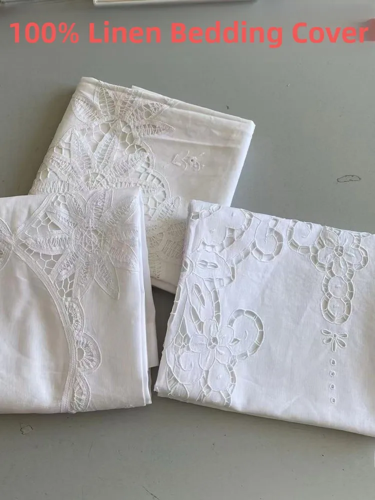 

Multi-Functional Linen Embroidered Hollow out TV Curtain Tablecloth Refrigerator Cover Cloth Home Decorative Fabric