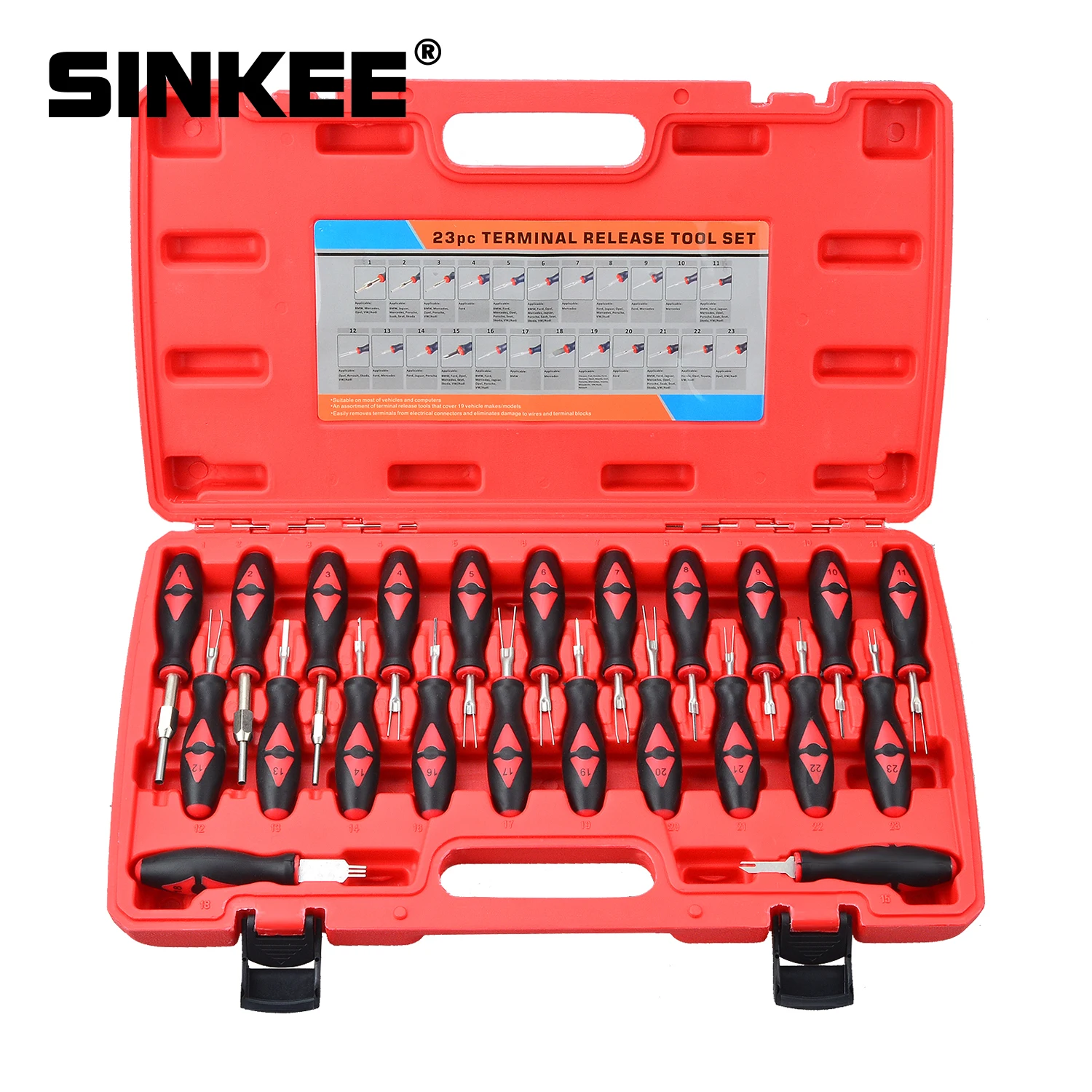 23 stks Universele Terminal Release Removal Tool Set Automotive Bedrading Connector Crimp Pin Extractor Voor BMW Ford VW SK1549