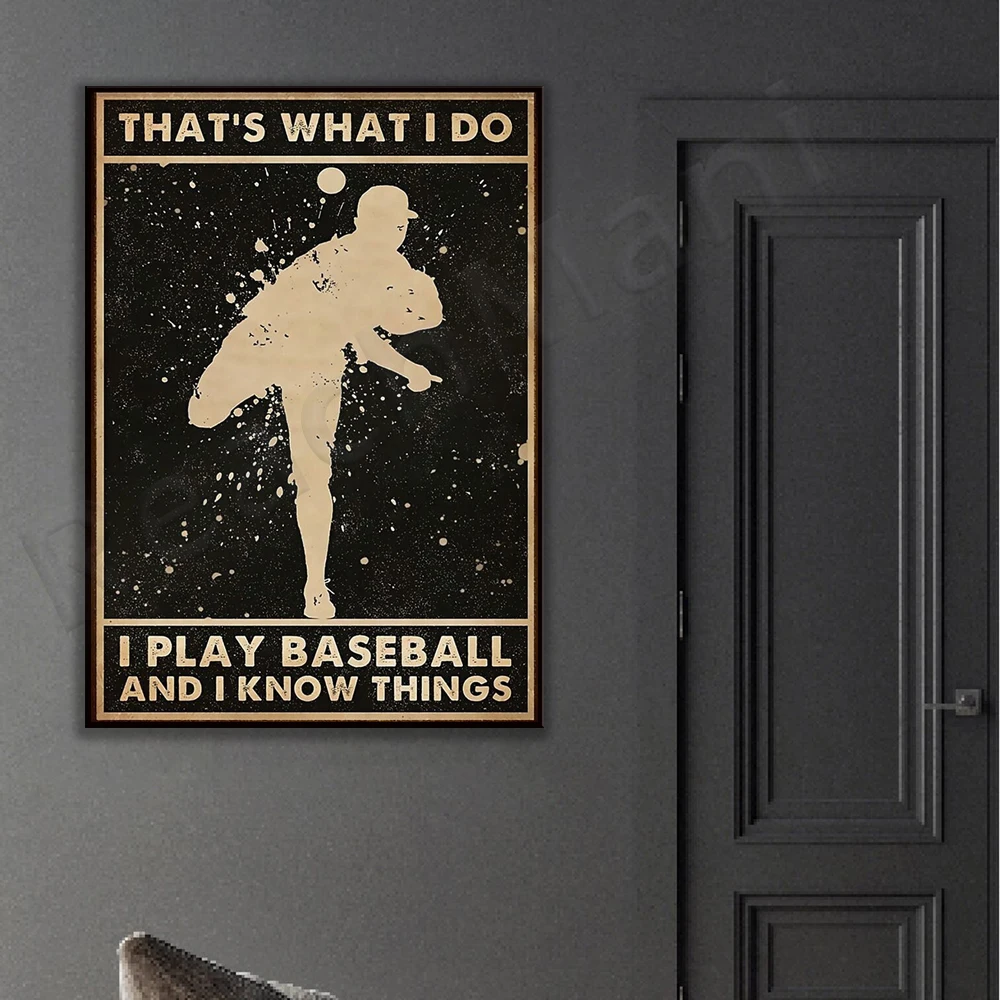 this is what i do i play baseball, things i know poster, baseball poster, gift for baseball player boy, baseball print